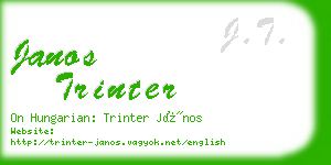 janos trinter business card